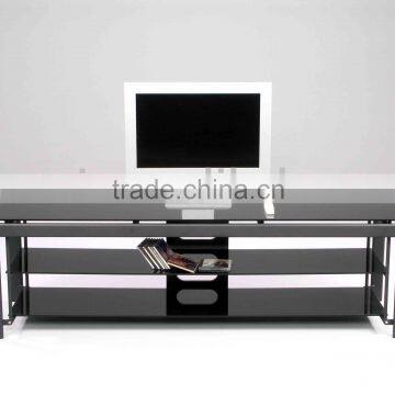 Modern TV Stand/ Black Glass TV showcase