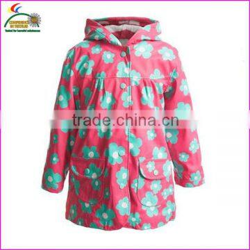 cute pu rainwears childs with hood