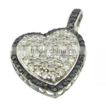 new design heart-shaped silver jewelry pendant two-tone plating pendant