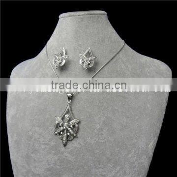 fashion gold plated ladies earring and necklace jewelry