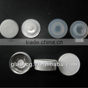 Glass bottle caps flat glossy white cap flip off cap with silicon stopper for sale paypal accept