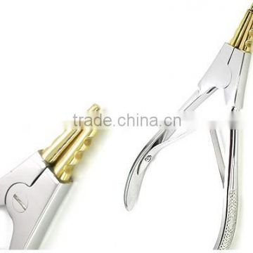 Ring opening pliers with Brass tips and 3 notches 6 gauge Body piercing tools 7"