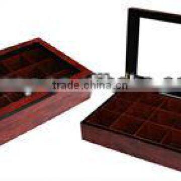 9 compartments cherry MDF wooden tea box