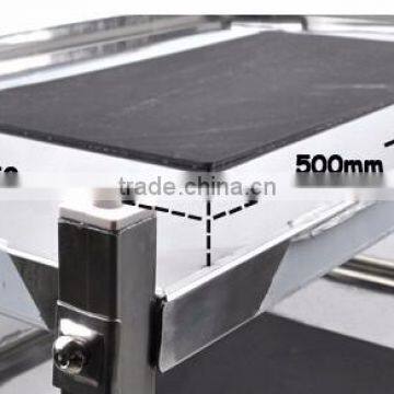 3 Tiers Metal Kitchen Office Restaurant Dining Serving Trolley Chrome Finish photo-2