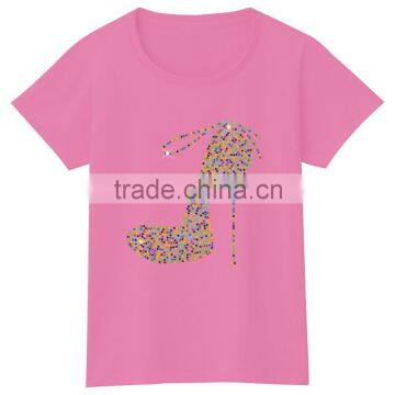High Heels Short Sleeves Cotton Color Story Girls Tshirt photo-5