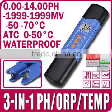 Waterproof Water Tester Oxidation ATC mV 3 in 1 pH / ORP / Temperature Meter