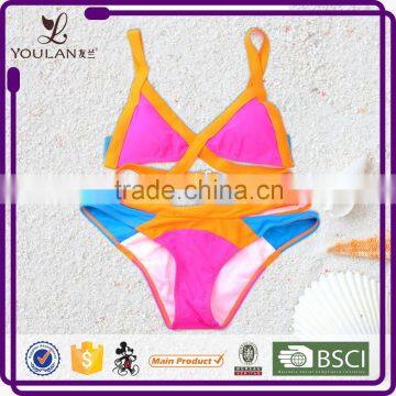 Top Grade High Quality Push Up Colorful Strap Brizalian Cup Bikini Sale