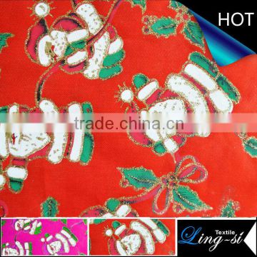 Poly Satin Christmas Printed Fabric Design 245