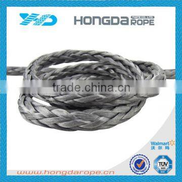 Hollow braided PE synthetic winch rope