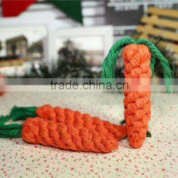 Pet cotton rope toys Pet carrots shape knot rope toys hand braided chew stick cotton rope dog toys