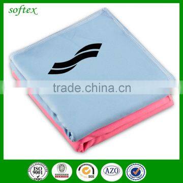 Logo printed microfiber suede sport cloth