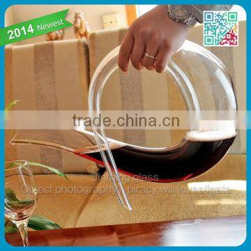 1.5 L elegant design hot sale glass wine decanter wholesale