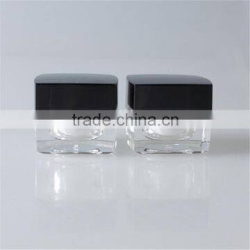 Transparent Square Cosmetic Plastic Acrylic jar with cap 30g