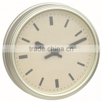 Large gold round decorative metal wall mounted clock