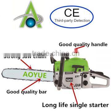 HOT SELL 52CC GASOLINE CHAIN SAW,TT5200,Strong single starter