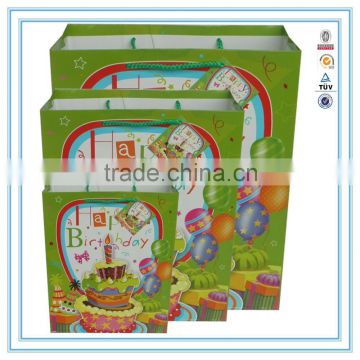 Wholesale Alibaba happy Birthday gift bag with handle gift paper bag for gift