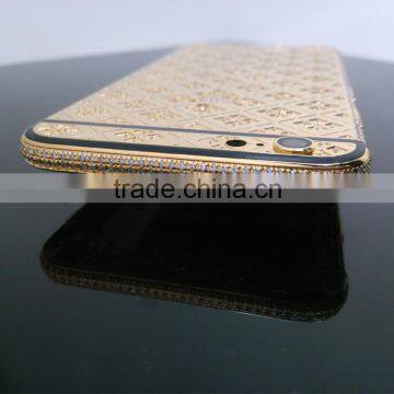 Luxury 24k Gold Housing for Iphone 24ct Gold Back Cover Diamond Full Housing photo-4