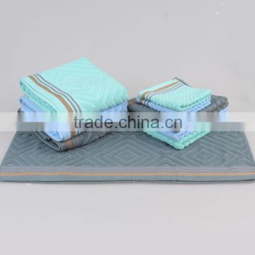 Hot sale solid colour jacquard Towel Sets