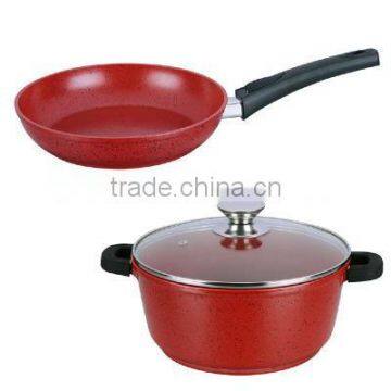 Aluminium Red Lava Stone Coating Fry Pan photo-3