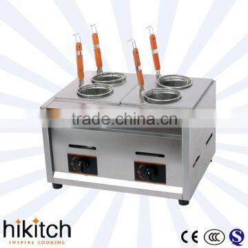 Supply commercial kitchen equipment gas 4 Basket counter top pasta cooker for sale.