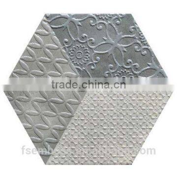 EMBOSS 100*200*175mm Grey Color Hexagon Tile Porcelain Mosaic Floor Tile photo-2
