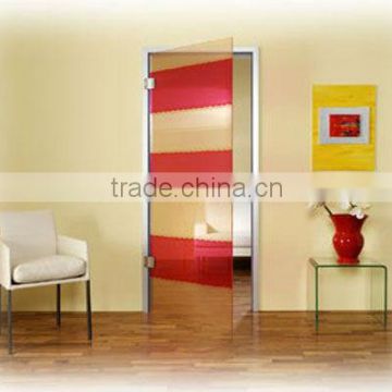 colored glass swing door