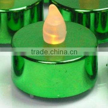 Green Battery Operated Unscented Flameless LED Tea Light Candles