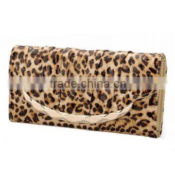 WA6005 New fashion leopard printed wallets ladies PU leather clutch purse