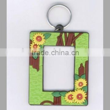 PVC square photo frame keychain