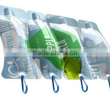 hot printing bottle shape soft plastic juice bag/pure drinking water plastic bag                        
                                                Quality Choice