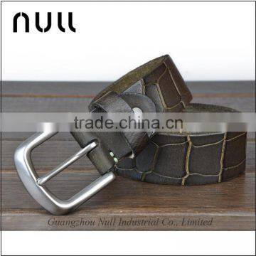 Men's Quality and Handsome Wholesale Leather Blacks Crocodile Leather Belt photo-4