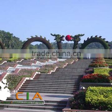 Chinese Dragon Shape Topiary Garden Artificial Grass Sculpture