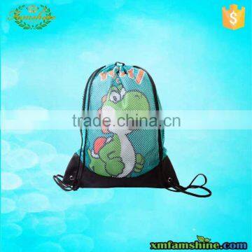 new design fashion nylon mesh kids drawstring bags