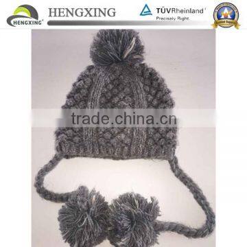 Fashion high quality Hot selling white winter knitted acrylic hats