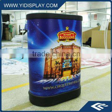Oval display case for trade show