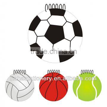 Football shape basket ball spiral world cup PVC cover paper made in china promotion memo pad