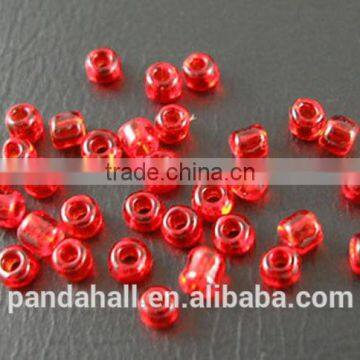 12/0 Glass Seed Beads, 2mm Transparent Red Glass Beads(SDB5)