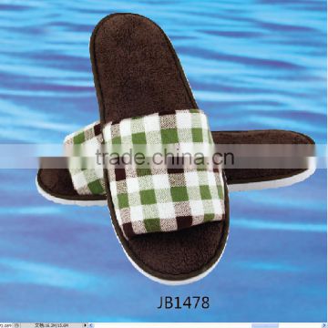 Wholesale Washable Hotel Slippers with Open toe Cotton Fabric Bedroom Slippers