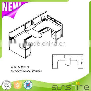 KU-UK6+K3 Modern And Practical Office Use 2 Person Workstation With Pedestal photo-2