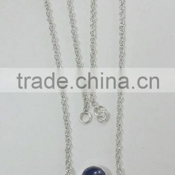 Tanzanite Pear Cabochon 925 Solid Sterling Silver Necklace, Designer Sterling Silver Gemstone Necklace, Gemstone Necklace