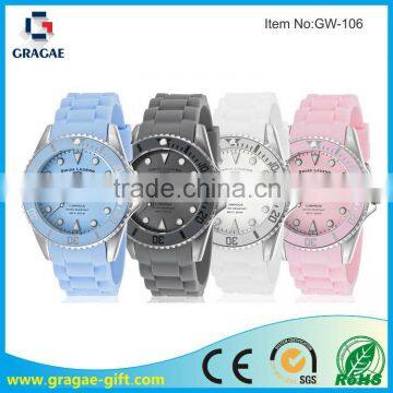 Colorful quartz silicone watch