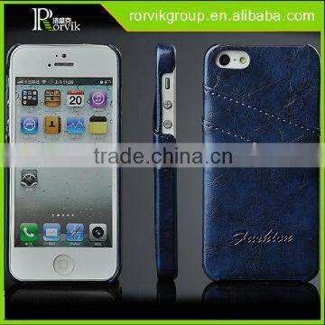 Premium PU Leather Surface Coated Non Slip Slim Fit PC Back Hard Case Cover for IPhone SE 5S 5 photo-4