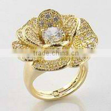 925 Silver Fashion cz Flower Ring