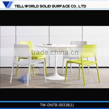 Professional elegant modern design solid surface dining table prices