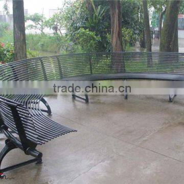 Powder coated metal garden curved bench circle bench