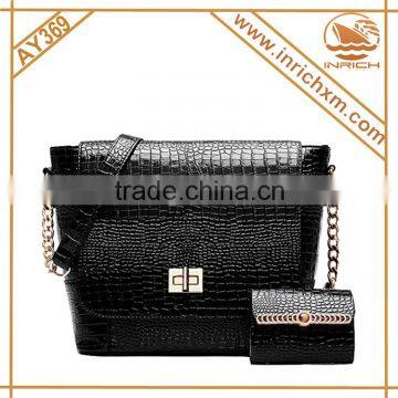 Leather New Lady's Casual Fashion Crocodile Serpentine Top Handle Tote Shoulder Crossbody Bag Satchel Purse