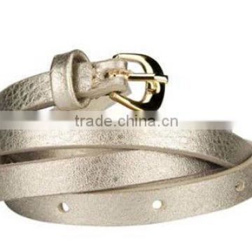 Silver color ladies PU belt