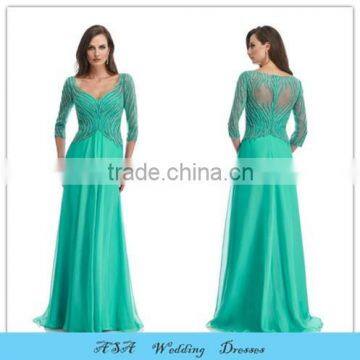 Elegant Plus Size vestidos de madrina Evening Gowns Sexy Emerald Green Mother of the Bride Evening Dresses Gowns 2015