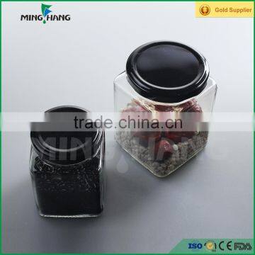 200ml 350ml Storage Glass Container Glass Jar With Black Cap photo-5