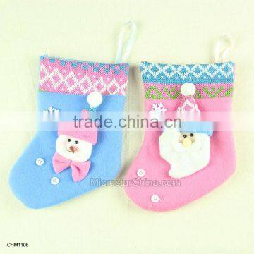 colorful Merry Christmas Socks candy bag snowman Decoration